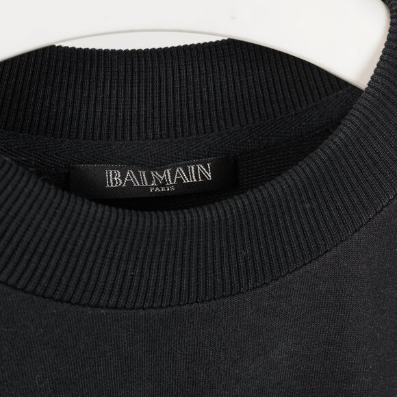 Balmain Black Cotton Logo-Print Sweatshirt - Picture 8 of 10